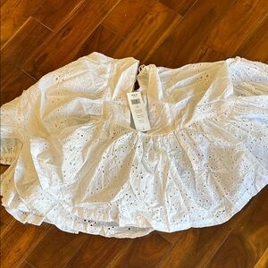 White Eyelet Tiered Women’s Blouse